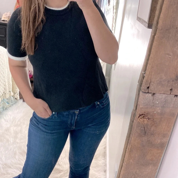 All:row black knit sweater top size medium - Picture 6 of 9